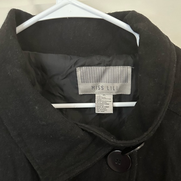 Miss LiLi Black Trench Coat With Belt - Picture 5 of 5